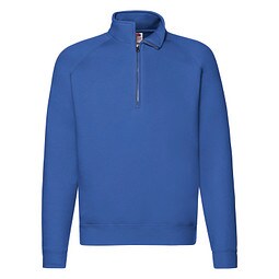 FRUIT OF THE LOOM® Unisex Sweatshirt Zip-Neck, royalblau, L