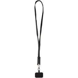 Franz 5 in 1 Lanyard Kabel aus recyceltem Kunststoff für Smartphones mit integrierter Datensynchronisierung und 65 W Schnellladefunktion, schwarz