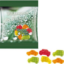 Trolli Fruchtgummi Minitüte 10g, Auto-Mischung, inkl. Druck, transsparente Folie