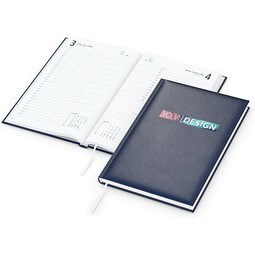 Geiger-Notes Buchkalender Basic Bestseller, dunkelblau, inkl. Siebdruck-Digital