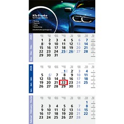 Geiger-Notes Monatskalender Logic 3 Post A Bestseller, inkl. Druck, blau