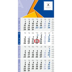Geiger-Notes Monatskalender Logic 4 Post A Bestseller, inkl. Druck, blau