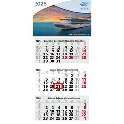 Geiger-Notes Monatskalender Medium Light 3 Bestseller, inkl. Druck, hellgrau