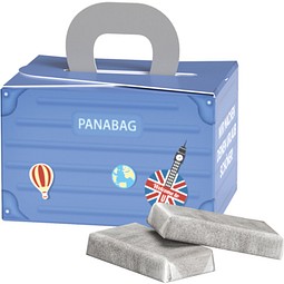 Geschenkbox Mini Koffer, Alpenmilch Schokotäfelchen, inkl. Druck