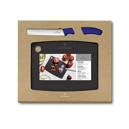 VICTORINOX Geschenkset Schneidbrett und Messer, 2-teilig, blau