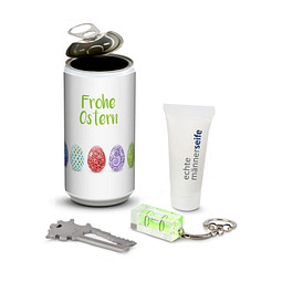 Männer-Geheimnis Ostern, das Nest in der Dose, Etikett Frohe Ostern - EierReihe