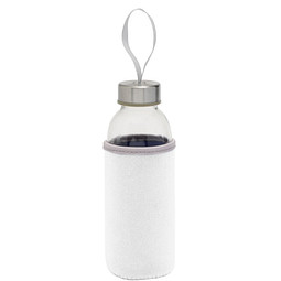 Glasflasche mit Hülle, 450 ml, weiß