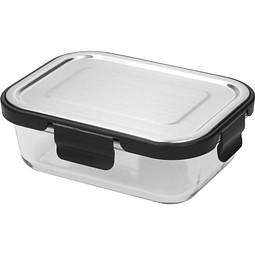 Glasbox LOKA, 640 ml, schwarz/transparent