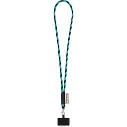 GOSPORT. SET Lanyard TUBE Long (Ø 7 mm) mit 9 mm Auslösekarabiner und Handyhalterung, 353 - Schwarz/Hellblau