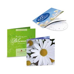 Green-Card mit Samen, Margerite, 1-seit. Druck
