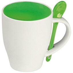 Porzellantasse mit Löffel, 250 ml, grün