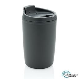 GRS recycelter PP-Becher mit Flip-Deckel, anthrazit