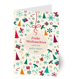 Grußkarte Weihnachten, Motiv Weihnachtsornament, Danke an Mitarbeiter