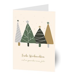 Grußkarte Weihnachten, Motiv Weihnachtswald, Danke an Mitarbeiter