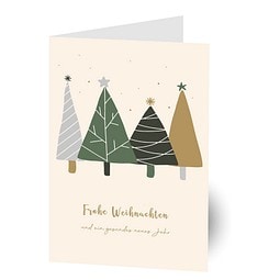 Grußkarte Weihnachten, Motiv Weihnachtswald, Danke an Partner