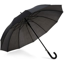 GUIL. Regenschirm mit 12 Stangen aus 190T-Polyester mit automatischer Öffnung, Schwarz