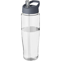 H2O Tempo Sportflasche mit Ausgussdeckel, 700 ml, transparent/Storm Grey