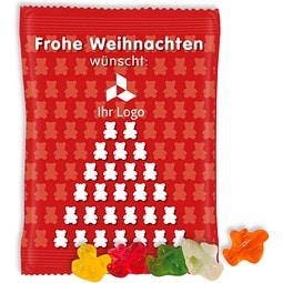 HARIBO Fruchtgummi 10g, Flugzeug, rotes Weihnachtsmotiv