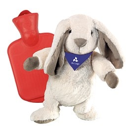 Tierische Wärmflaschen, 0,8 l, Hase Mümmelmann mit Halstuch blau