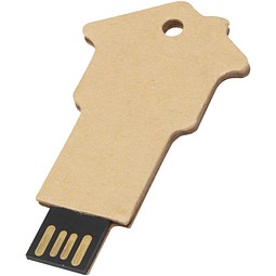 Haus USB-Stick 2.0 aus recyceltem Papier, Kraftpapier, 2GB