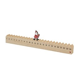 Holz-Kalender WALKING SANTA,braun