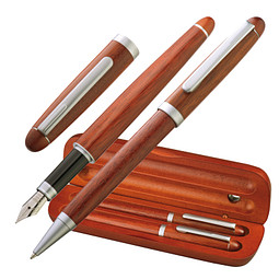 Holz-Schreib-Set/Stifthalter, Silber