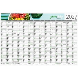 Geiger-Notes Wandplaner Horizont green+blue, inkl. Druck, Schmuckfarbe