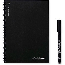 INFINITEBOOK LINED A5. "Infinitebook" mit flexiblem Einband und 15 linierten Whiteboard-Seiten, Schwarz