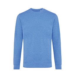 Iqoniq Denali ungefärbt. Rundhals-Sweater aus recycelter BW, heather blue, M