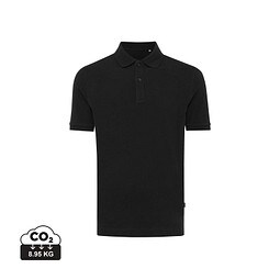 Iqoniq Yosemite Piqué-Poloshirt aus recycelter Baumwolle, schwarz