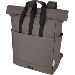 Joey 15 Zoll GRS Rolltop Laptop-Rucksack aus recyceltem Canvas 15 L, grau