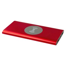 Juice 8000 mAh Typ-C kabellose Powerbank aus recyceltem Aluminium, rot