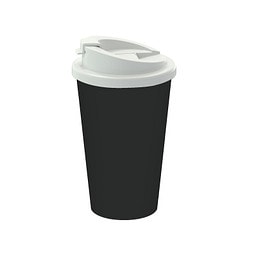 Kaffeebecher Premium Deluxe, 350 ml, schwarz/weiß