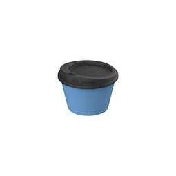 Kaffeebecher ToGo mit Deckel, 100 ml, behagliches blau/schwarz