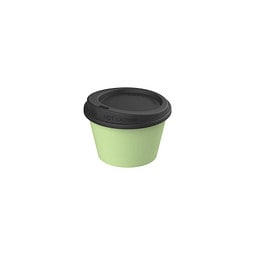 Kaffeebecher ToGo mit Deckel, 100 ml, geselliges grün/schwarz