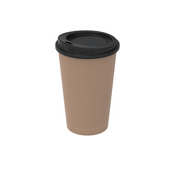 Kaffeebecher ToGo mit Deckel, 300 ml, beständiges braun/schwarz