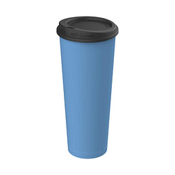 Kaffeebecher ToGo mit Deckel, 500 ml, behagliches blau/schwarz