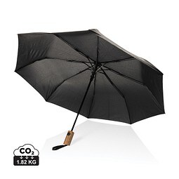 Kaycey 21“ Auto-Open Mini-Regenschirm aus AWARE™ rPET, schwarz