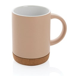 Keramikbecher mit Korkboden, braun