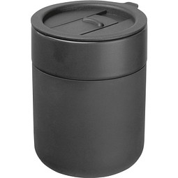 Keramiktrinkbecher mit Silikonhülle, 340ml , anthrazit