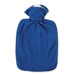 Klassikwärmflasche Fleecebezug, blau