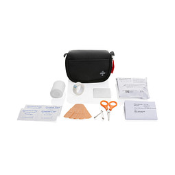 Kleines Erste-Hilfe-Set in RCS recycelter Nubuk-PU Tasche, schwarz