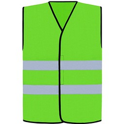 Korntex® Warnweste Comfort-Fit Soltau, Schwarzer Saum, L/XL, Neongrün