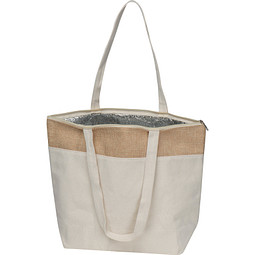 Kühltasche aus Baumwolle und Jute, beige