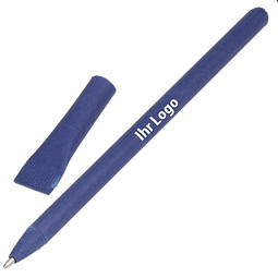 Kugelschreiber aus Papier, blaue Mine, blau