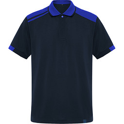 Kurzarm-Poloshirt Samurai in Farbkombination, S, navy/royalblau