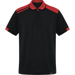 Kurzarm-Poloshirt Samurai in Farbkombination, S, schwarz/rot