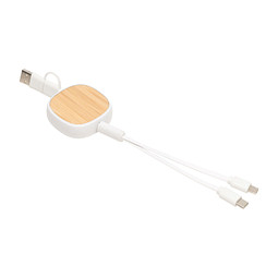 Ladekabel ROLL ON,braun, weiß