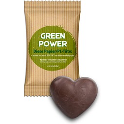 Lebkuchenherz im Werbetütchen, Verbundfolie weiß, inkl. Druck