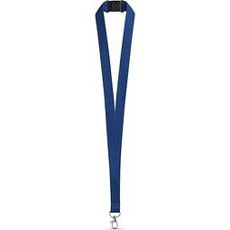 LEEDS. Lanyard aus Polyester mit Sicherheitsverschluss, Blau